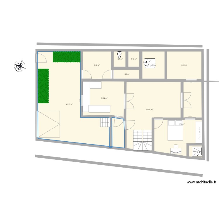 MAISON CHOUAHIN1. Plan de 11 pièces et 119 m2
