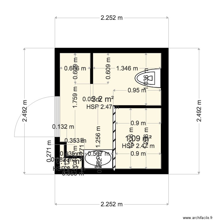 PROJET SALLE DE BAIN SAMIRA. Plan de 0 pièce et 0 m2