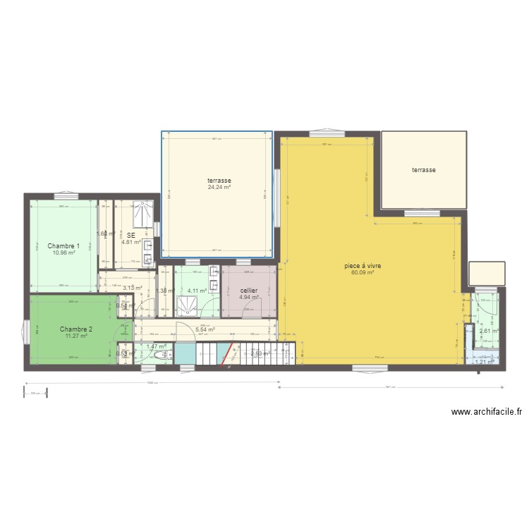 projet st. Plan de 25 pièces et 252 m2