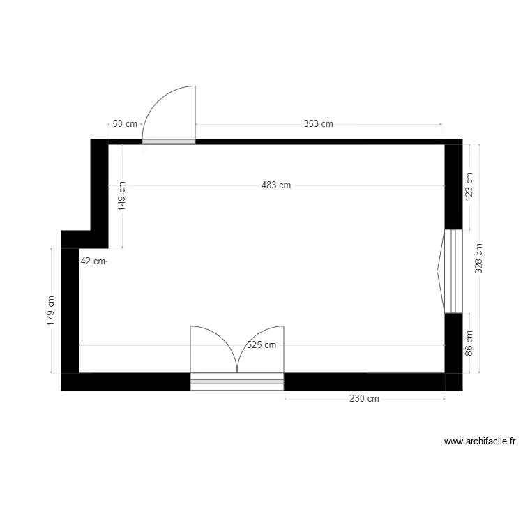 s&egrave;vres cuisine existant. Plan de 