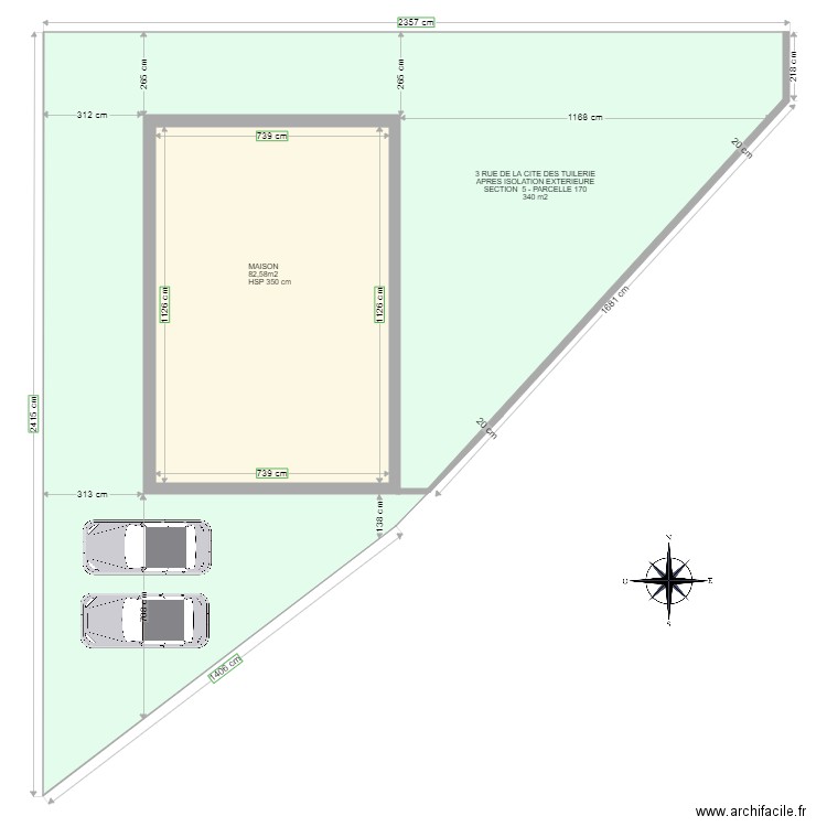 maison maman apres isolation. Plan de 2 pièces et 412 m2