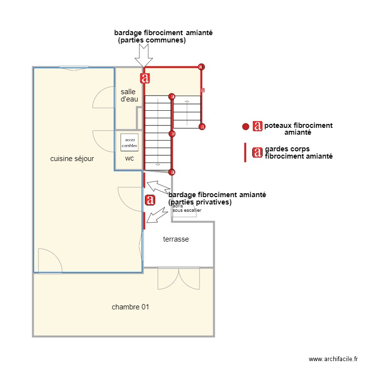 plazanet am. Plan de 6 pièces et 42 m2