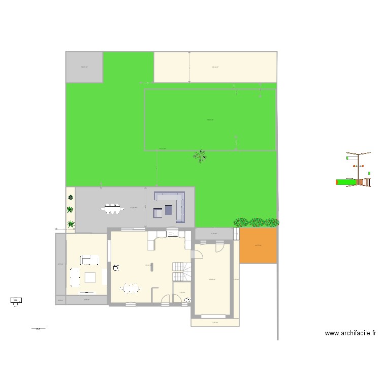 Extension veranda  jardin. Plan de 0 pièce et 0 m2