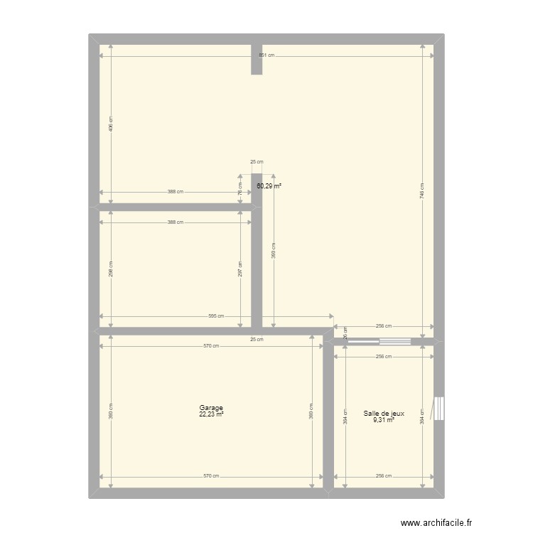 Maison Orp. Plan de 3 pièces et 92 m2