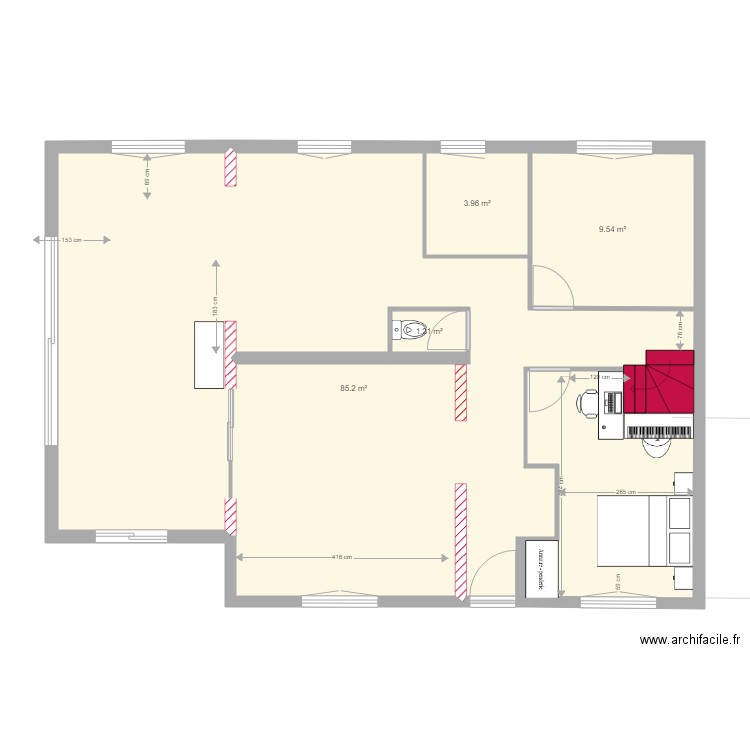 chambre piano 2. Plan de 0 pièce et 0 m2