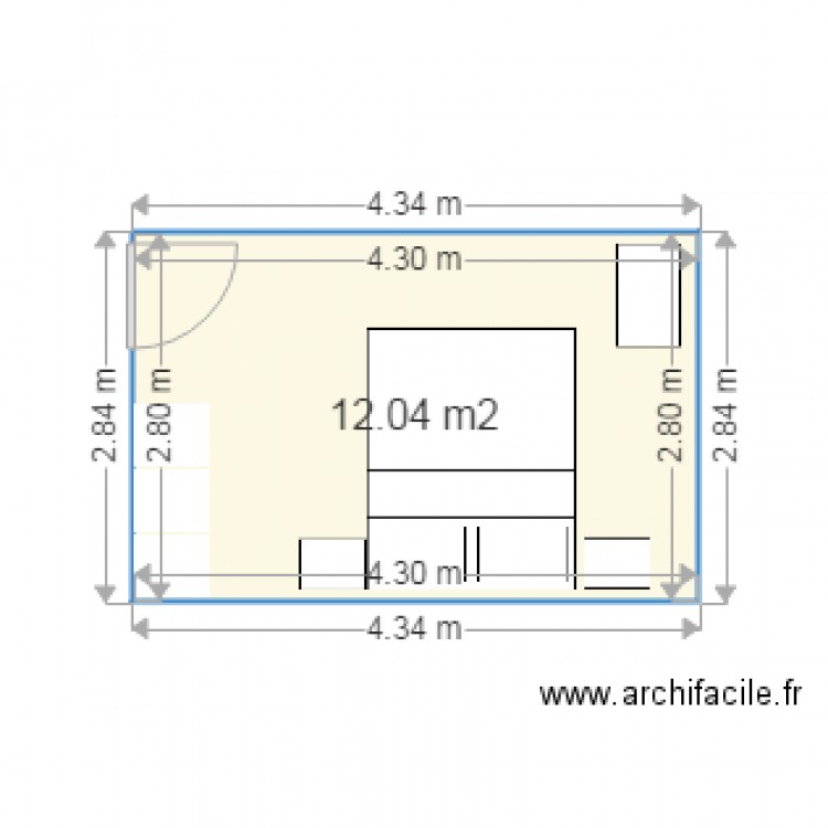 Chambre à coucher. Plan de 0 pièce et 0 m2