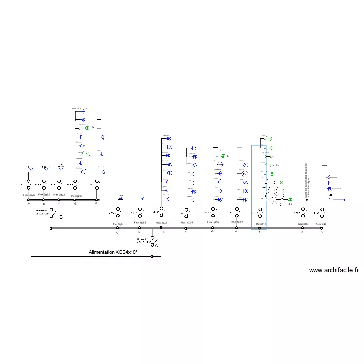 Appartement B2 Schema unifilaire. Plan de 