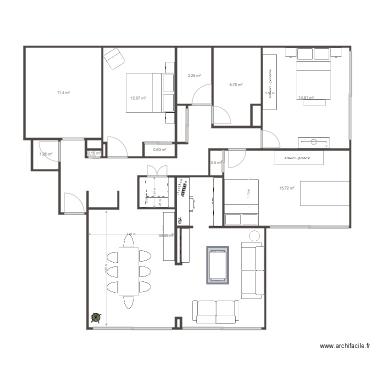 appartement parents BIS. Plan de 0 pièce et 0 m2