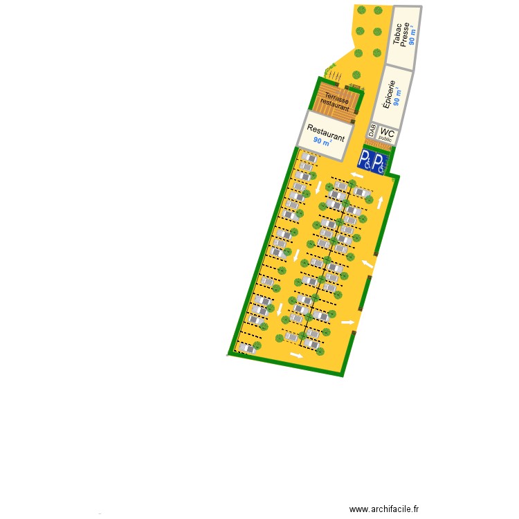 jardin 36. Plan de 4 pièces et 294 m2