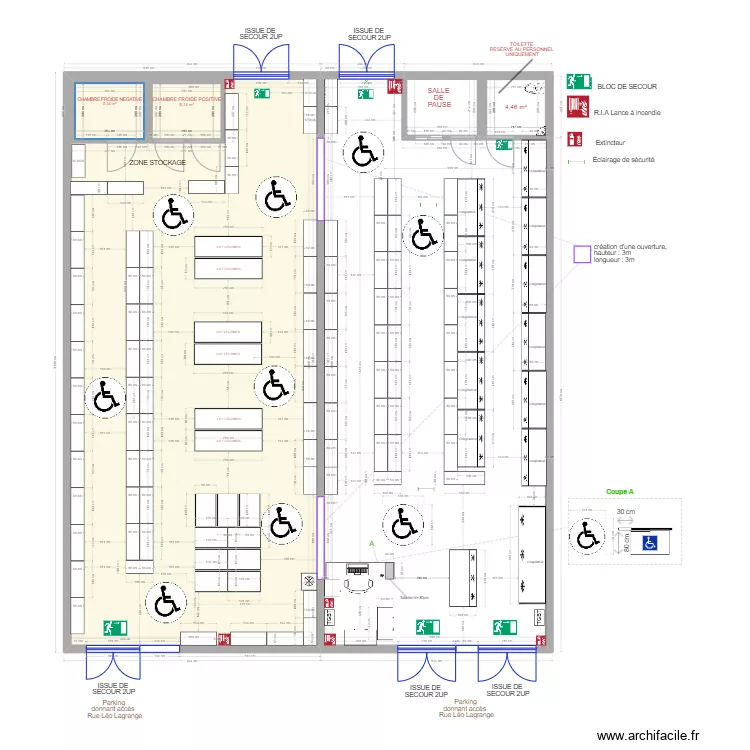 DL ASIE - ETAT FUTUR RDC - PLAN C&Ocirc;TE DANS LES TROIS DIMENSIONS. Plan de 