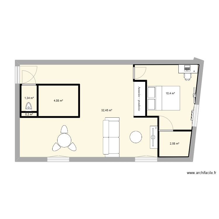 R+1 LE VERSOUD. Plan de 6 pièces et 71 m2