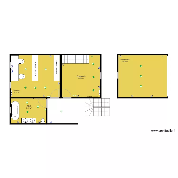 2e &eacute;tage. Plan de 