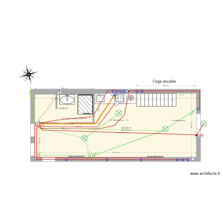 Logis1. Plan de 8 pièces et 79 m2