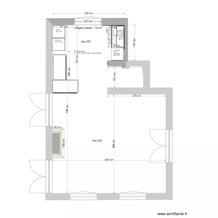 cuisine meubl&eacute;e. Plan de 