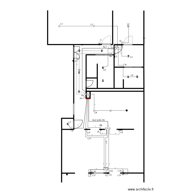 carlos lumiere final NB. Plan de 6 pièces et 15 m2