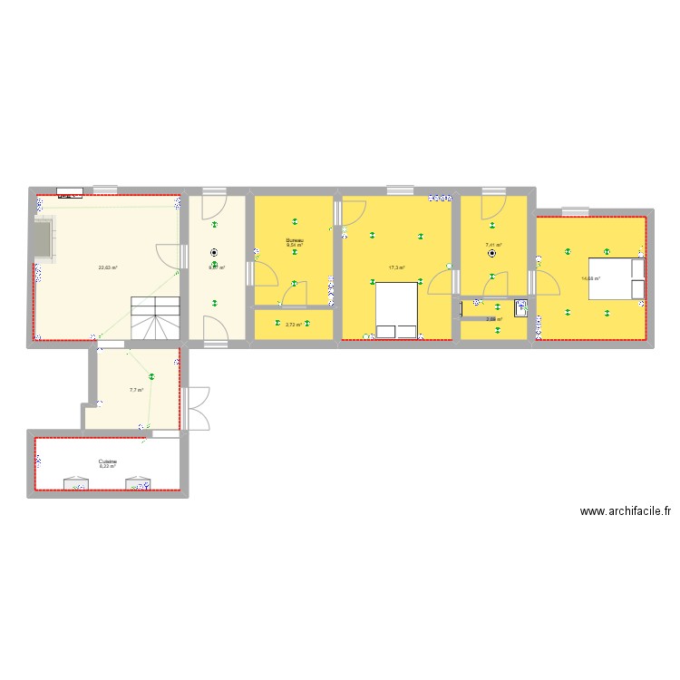 Paollini. Plan de 10 pièces et 102 m2