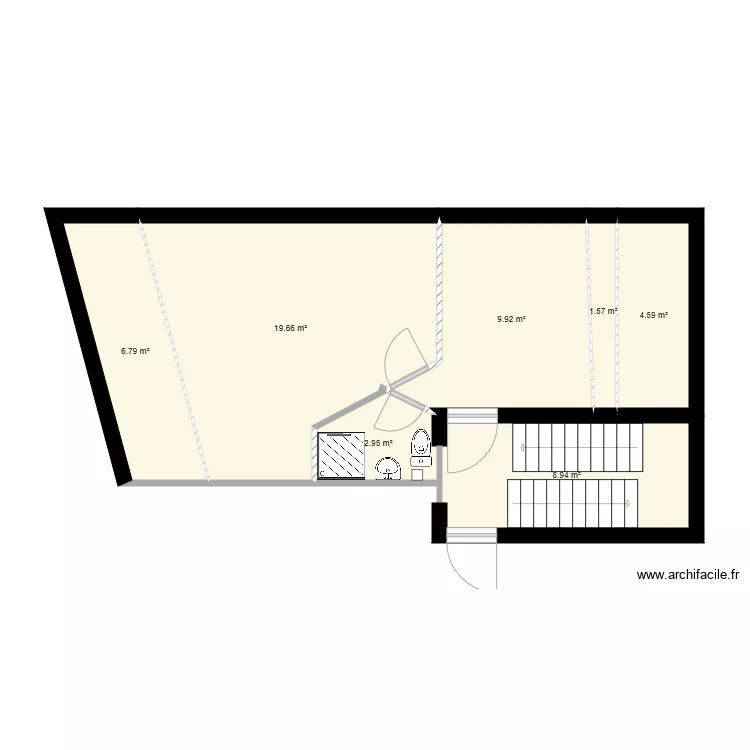 Grenier am&eacute;nag&eacute;. Plan de 