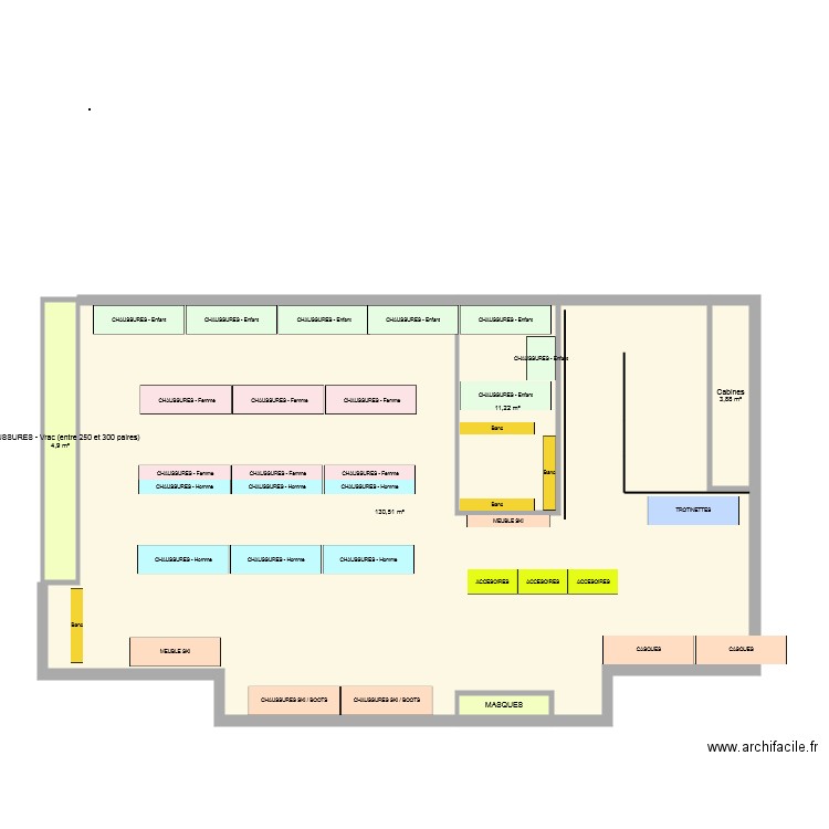 Braderie ETE Interieure. Plan de 5 pièces et 152 m2