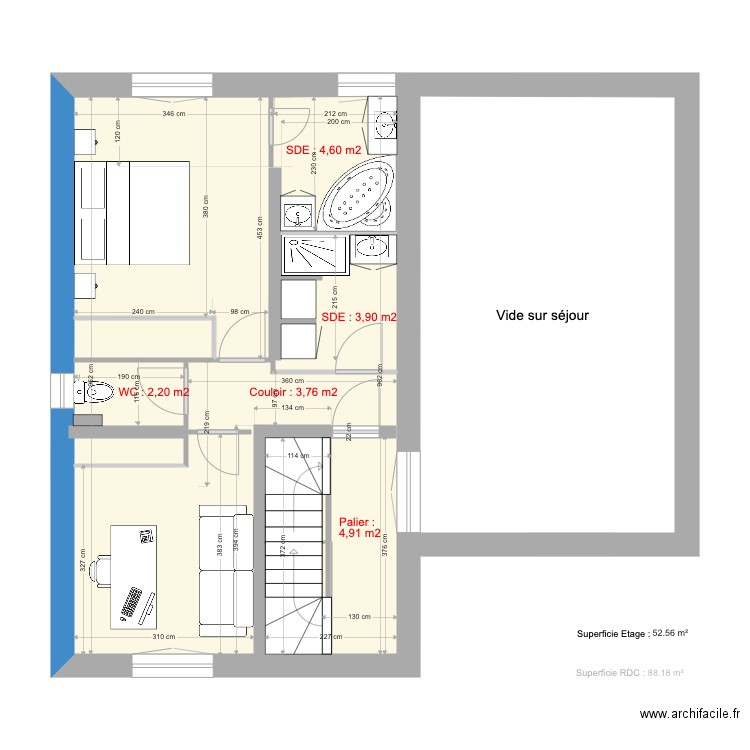 PUBLIER RDC et étage 19032021 surface carrelage. Plan de 0 pièce et 0 m2
