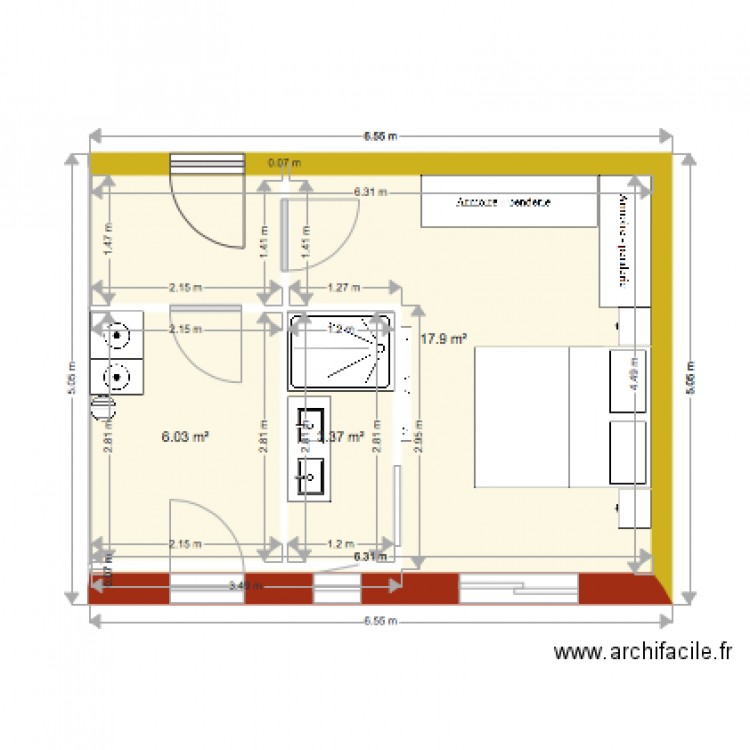 réhabilitation. Plan de 0 pièce et 0 m2