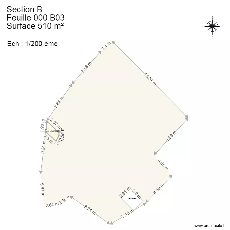 Plan masse existant . Plan de 