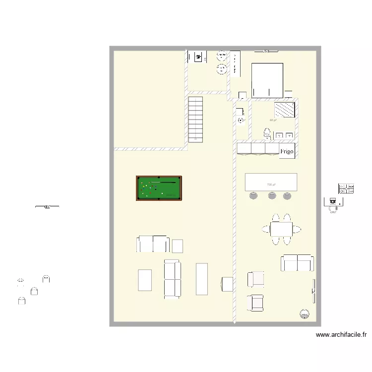 rez jardins SS escalier centre 2. Plan de 