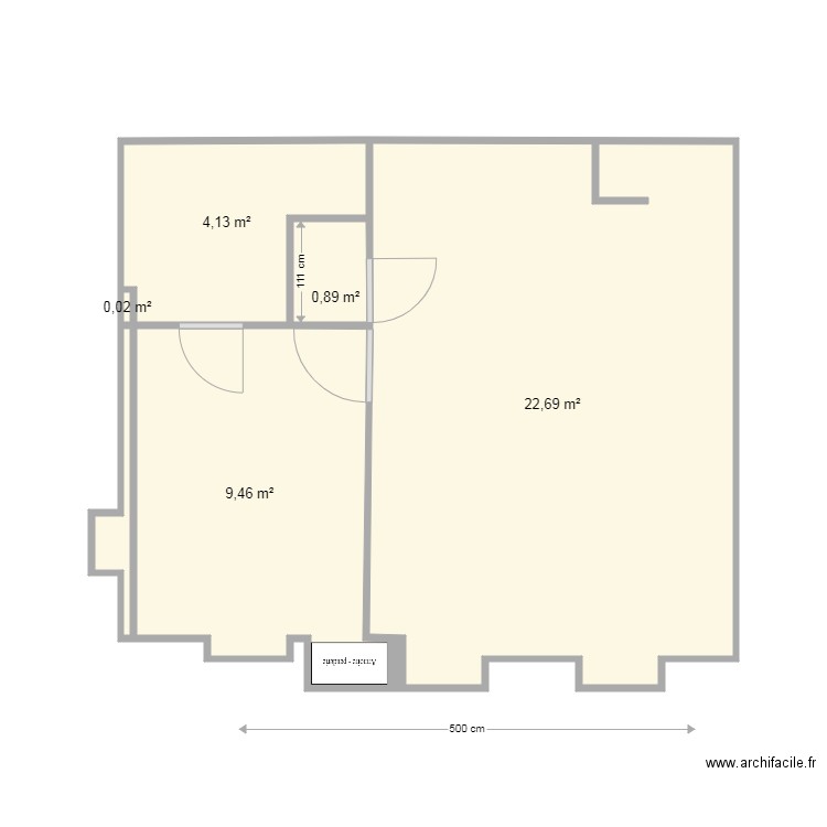 2 PIECES ST LEGER  elec 21 11 19 1119. Plan de 5 pièces et 37 m2