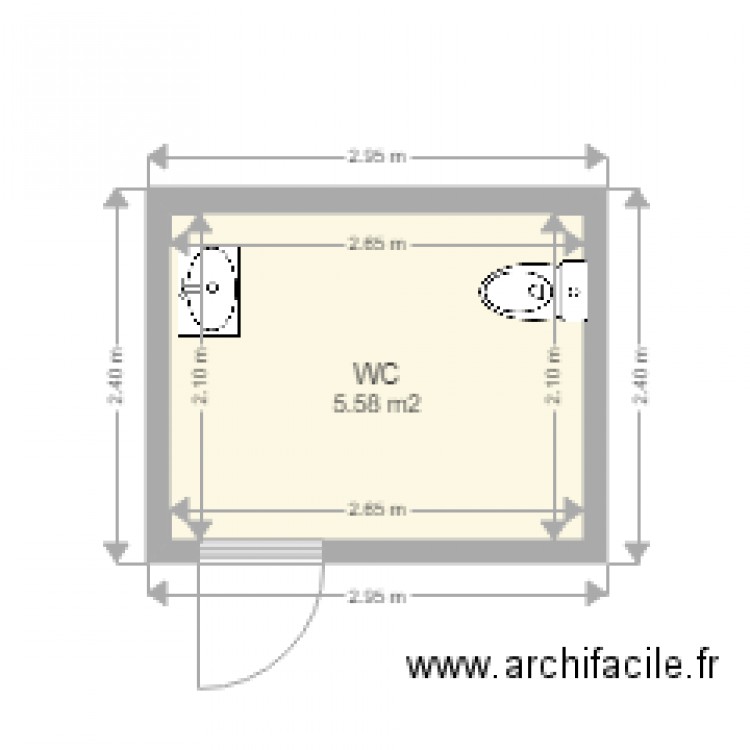 toilette handicapé. Plan de 0 pièce et 0 m2