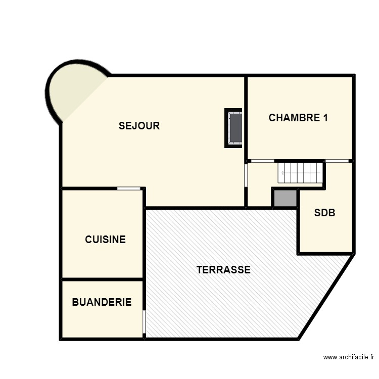 sejourne rdc HAUT. Plan de 6 pièces et 112 m2