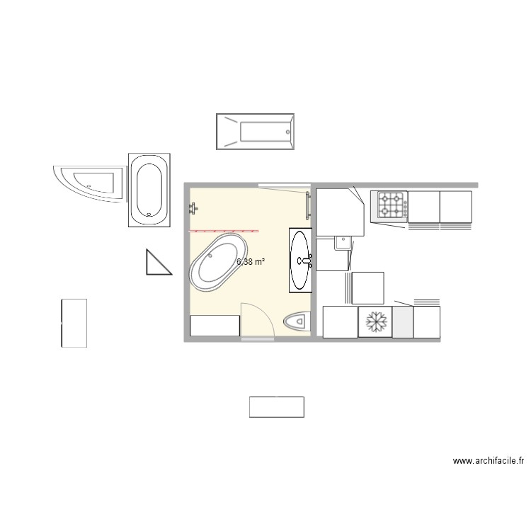 SDB 8 25. Plan de 0 pièce et 0 m2