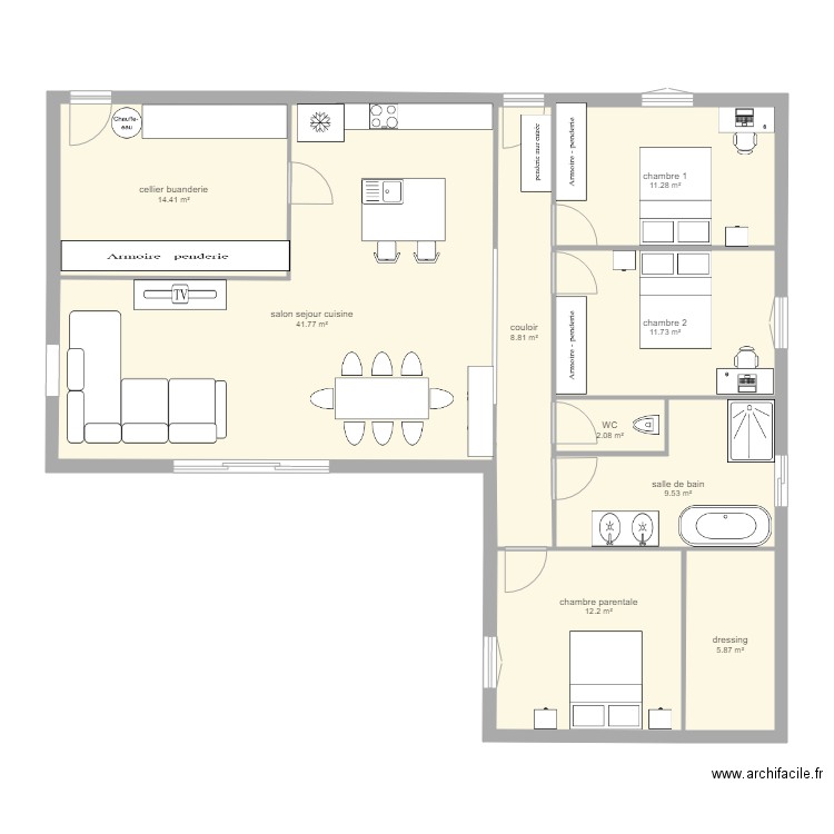 maison. Plan de 0 pièce et 0 m2