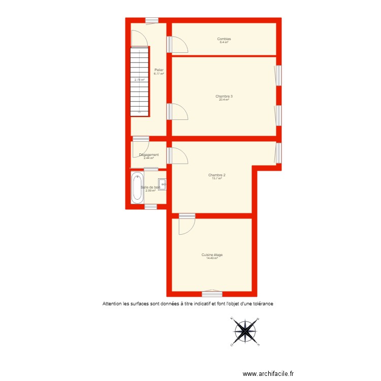 BI 3304 étage côté. Plan de 0 pièce et 0 m2