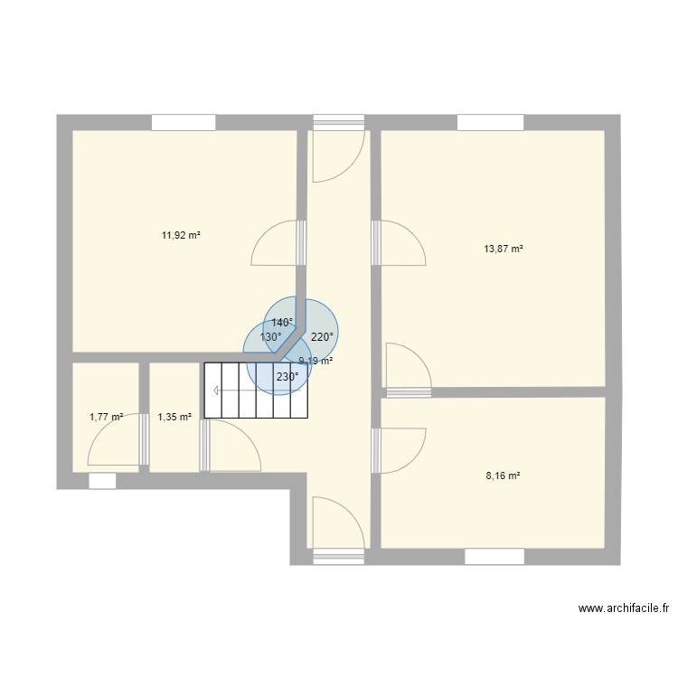 AnneDam RDC v1. Plan de 6 pièces et 46 m2
