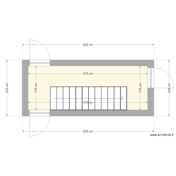 Palier escalier nu. Plan de 0 pièce et 0 m2