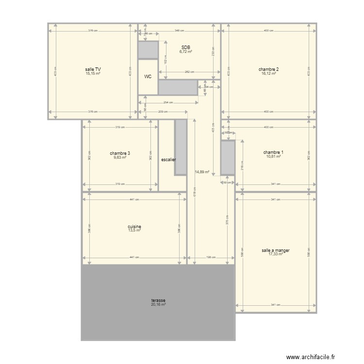 GIGNAC RDC ACTUEL OK. Plan de 15 pièces et 131 m2