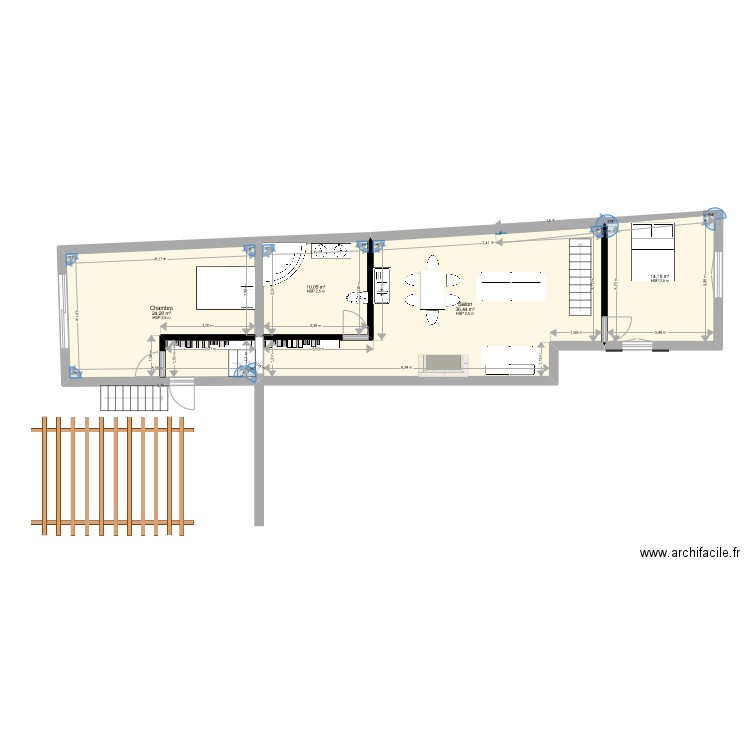 pigeonnier amenage. Plan de 4 pièces et 85 m2