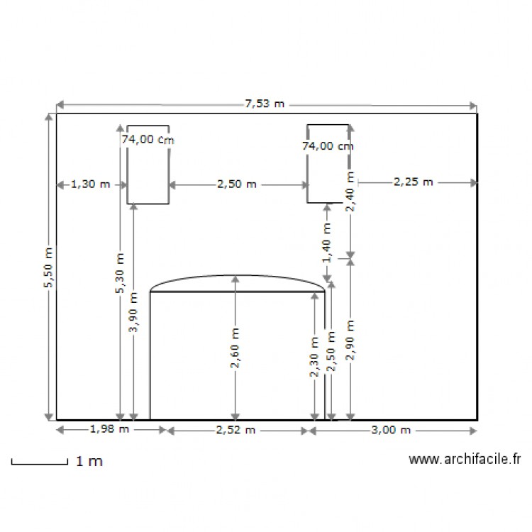 face sud. Plan de 0 pièce et 0 m2