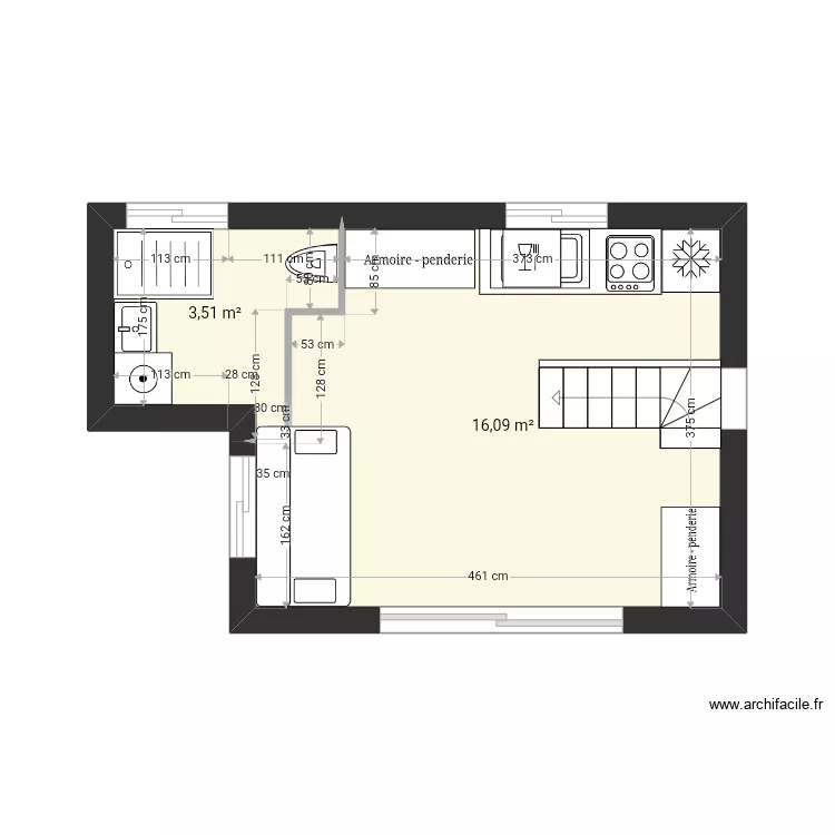 Cab sdb autre. Plan de 