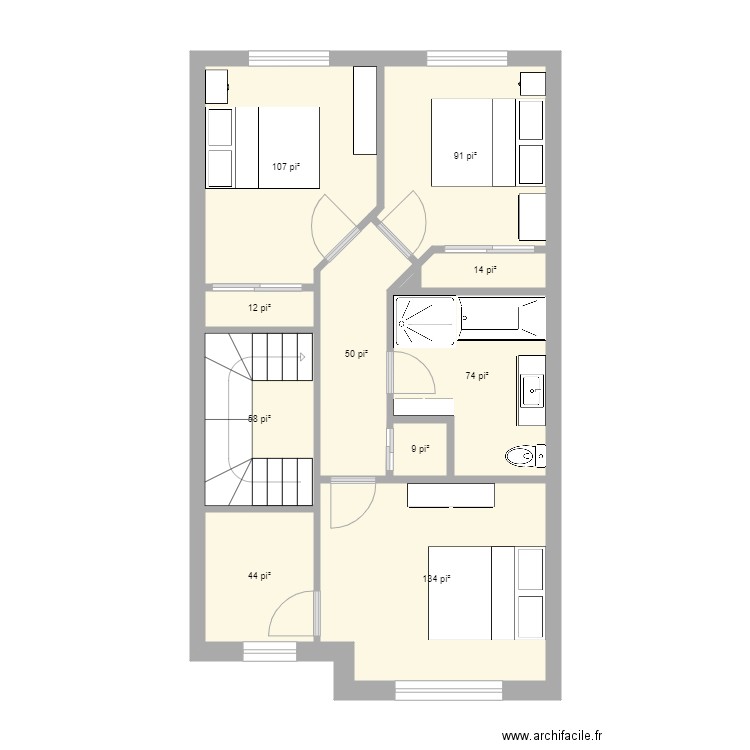 Maison de ville Traversée ÉTAGE. Plan de 0 pièce et 0 m2