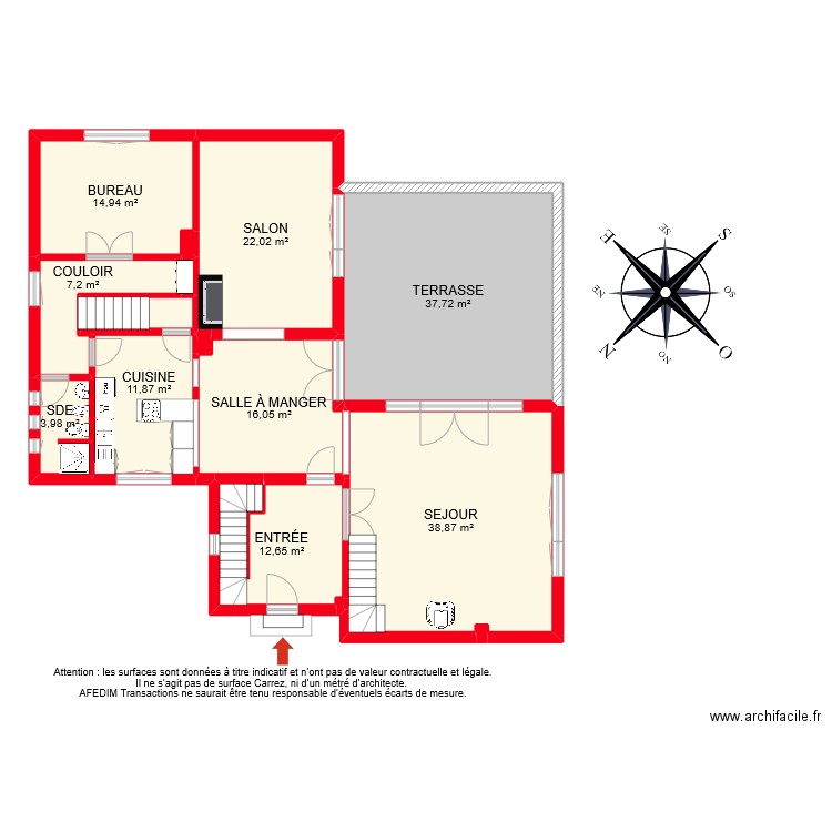 BI 7216. Plan de 42 pièces et 414 m2