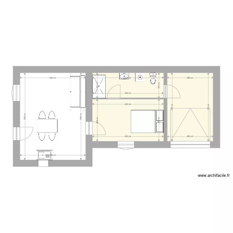 STUDIO. Plan de 
