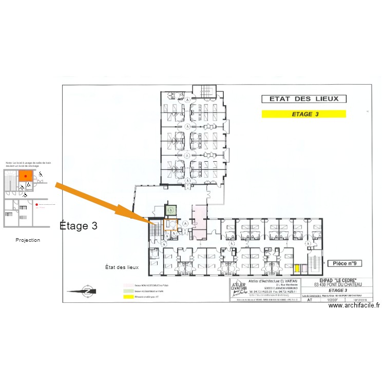 Le cèdre étage 3. Plan de 10 pièces et 91 m2