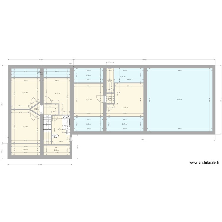 Fleurs extension. Plan de 189 pièces et 1914 m2