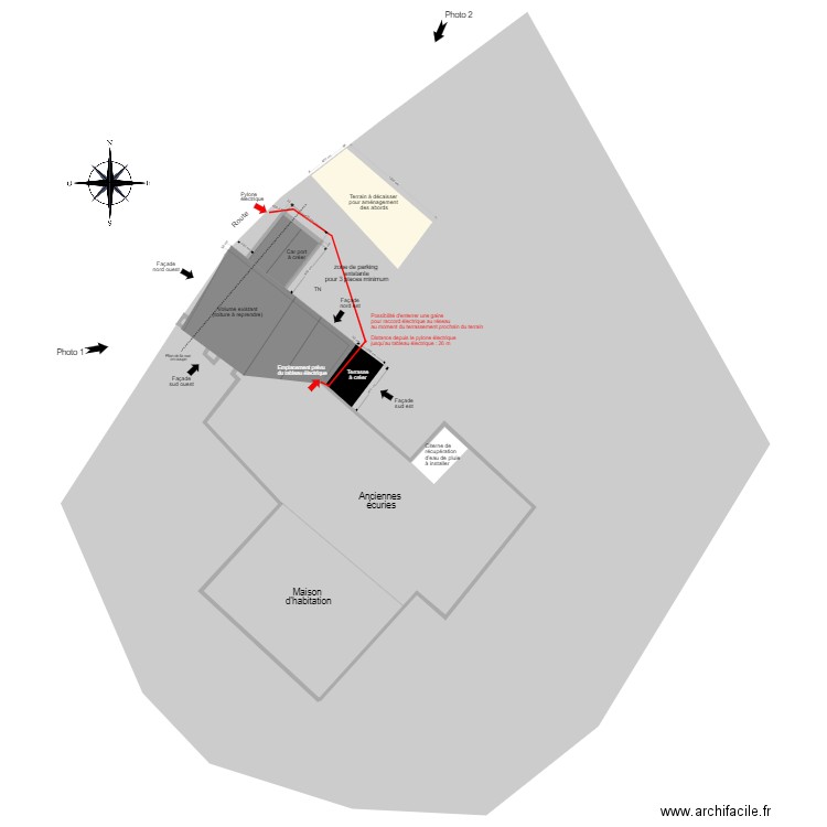 Plan de masse détaillé 2. Plan de 1 pièce et 540 m2