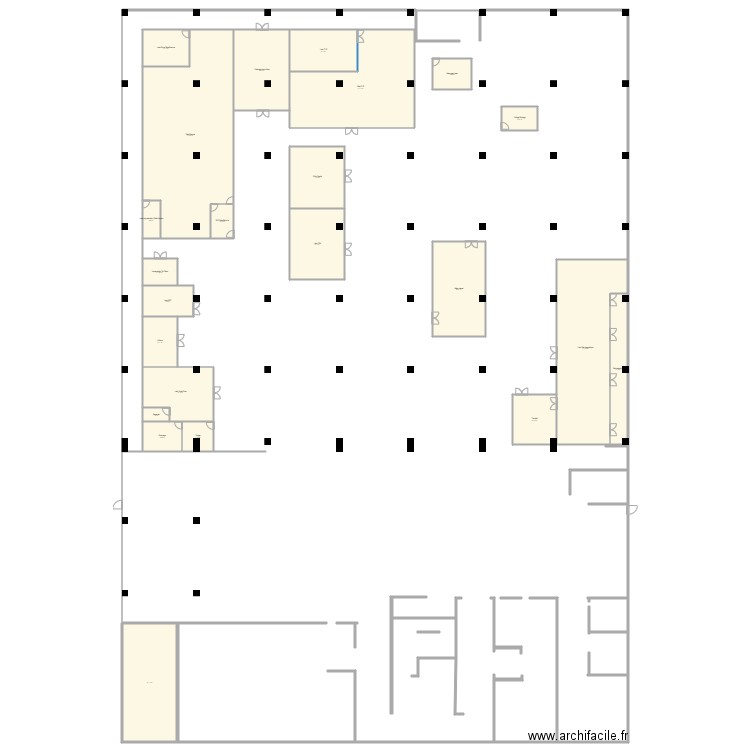 EtageSingleSiteLabo. Plan de 23 pièces et 1078 m2
