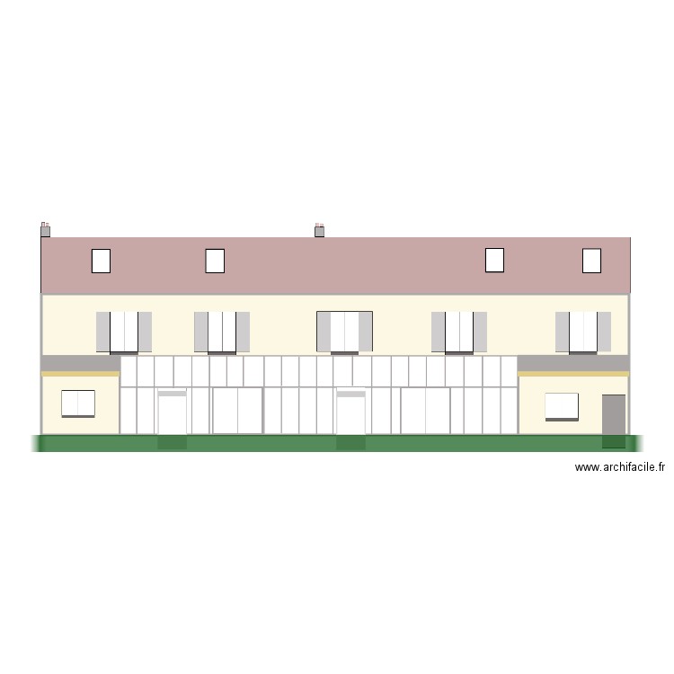 Facade maison 2. Plan de 2 pièces et 104 m2