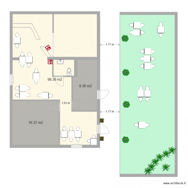 restaurant le 613 route de st Ambroix 30520 SAINT MARTIN DE VALGALGUES . Plan de 0 pièce et 0 m2