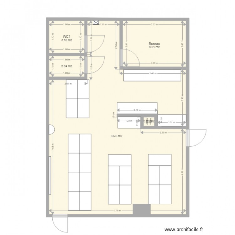 Local atelier plan ok avec mobilier. Plan de 0 pièce et 0 m2