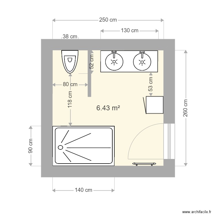 SDB molle 1. Plan de 0 pièce et 0 m2