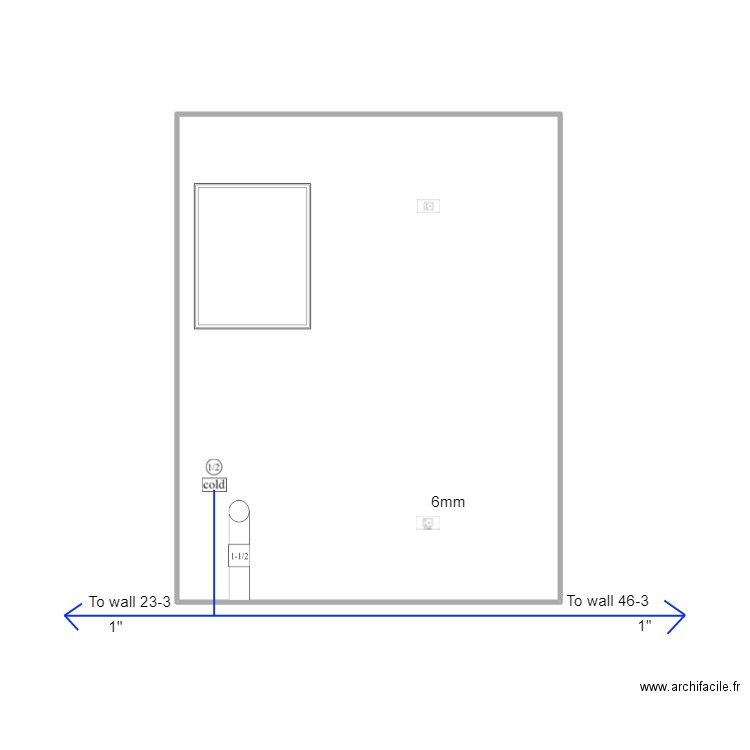 wall 44 BBQ cabinet and piping X 3. Plan de 1 pièce et 44 m2